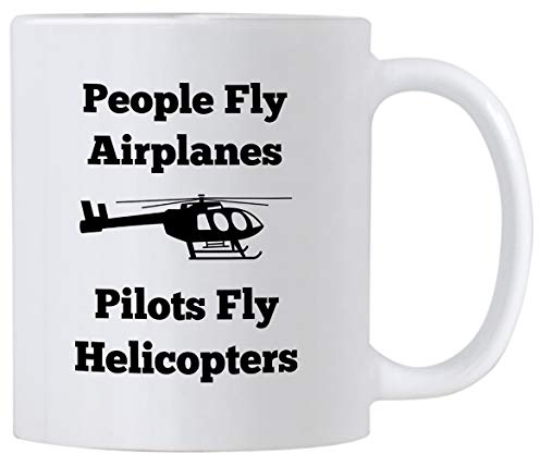 Casitika Helikopter Piloten-Becher 313 ml Piloten Kaffeebecher Menschen Fliegen Flugzeuge Piloten Fliegen Helikopter Becher für Luftfahrt Schule Abschluss oder Ausbilder.