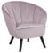 Beliani Sessel Samtstoff rosa Muschelform mit Holzbeinen Dunkelbraun Retro Galmour Dala