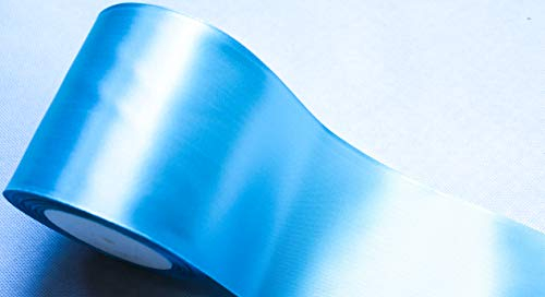 CaPiSo 22m Satinband 100 mm Schleifenband 10cm Breite Geschenkband Tischläufer Dekoband Dekoration Weihnachten Hochzeit (Hellblau, 22m)