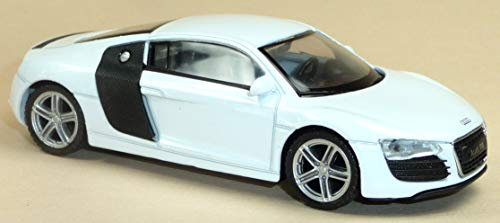 Generisch Welly Modellauto kompatibel mit Audi R8 Sportwagen ca. 1:43 / ca. 9-10 cm weiß