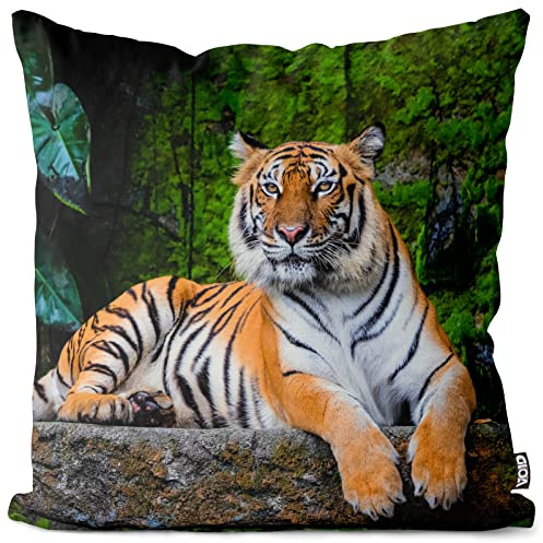 VOID Tiger Dschungel Kissenbezug Kissenhülle Sofakissen Kissen Deko Outdoor-Kissen Dekokissen, Kissen Größe:40 x 40 cm