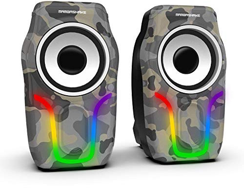 Altoparlanti per computer, Altoparlanti per PC alimentati tramite USB 2.0 Controllo del volume stereo, 6 effetti retroilluminati a LED RGB, Mini altoparlanti da gioco portatili cablati con 3,5 mm
