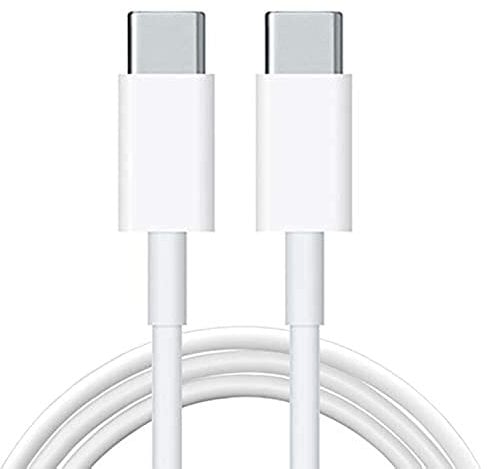 USB C to USB C Cable 60W 6ft, Type C 60W 20V/5A PD Fast Charging Cable Lead with E-Mark Chip Charger for iPad Pro 2020 for MacBook Pro 2020,Samsung Galaxy S20 S21 S22,Switch - White