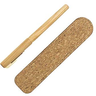 4betterdays.com NATURlich leben! Hochwertiger Füller aus Holz mit Etui | in verschiedenen Ausführungen erhältlich (Füller Kirsche geölt mit Etui aus Kork)