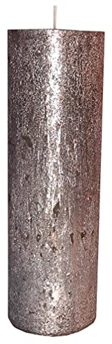 Kerze Deko Stumpenkerze Rustic metallic rose 70 / 200