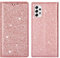 Samsung A53 5G Case Glitter Bling Flip Shockproof Leather Folio Wallet Case with Card Holder Stand Silicone Bumper Protector Cover for Samsung Galaxy A53 5G Phone Cases for Girls Women, Rose Gold