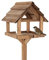 MAZUR International Vogelfutterhaus mit Ständer aus Holz wetterfest Vogelfutterhaus für Garten Balkon