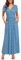 OUGES Women's Summer Casual V Neck Short Sleeve Floral Pattern Wrap Ladies Maxi Long Dress with Pockets(Floral-51,XXL)
