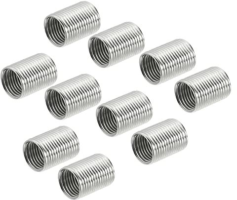sourcing map 10 Stück Gewindereduziermuttern Einsatz M12 x 1mm Stecker auf M10 x 1mm Feingewinde Buchse Adapter 15mm lang Rohrverschraubung Übergangshülse Reduzierstück