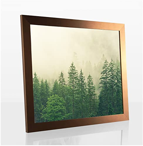 Monaldo Deluxe Bilderrahmen Posterrahmen 30 x 21 cm Kupfer Dekor Wechselrahmen weisser Hintergrund Antireflex Kunstglas