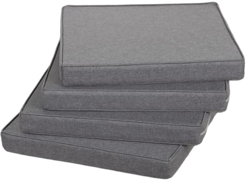 Gutekissen® Stuhlkissen Polsterauflage Auflage für Stühle/Bänke für Haus und Garten Sitzauflage Gartenkissen Sitzkissen viele Farben FK5 (50x50, Grau, 4)