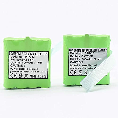 SHAWOROCE 2X 800mAh 4,8V NI-MH Batterien Akku BATT-6R PB-G8 für Midland Alan Radio Funkgeräte Walkie Talkie G6 G8 M24 M48 M99 Plus AAA wiederaufladbare mit einem Beutel