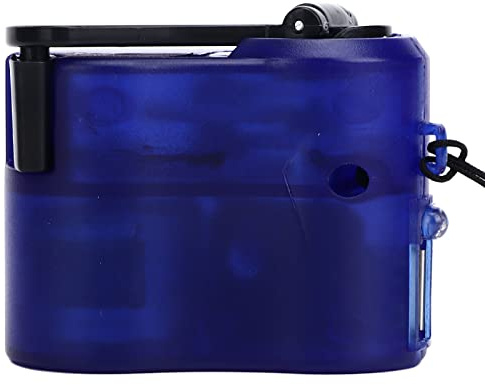 Chargeur de Téléphone à Manivelle USB Portable Chargeur de Main d'urgence Chargeur USB Banques d'alimentation pour la Randonnée en Plein Air Camping (Bleu)