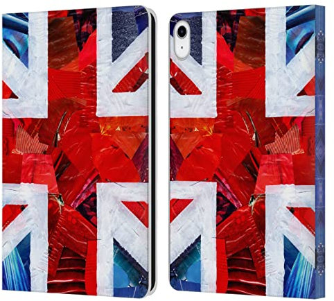 Head Case Designs Offizielle Artpoptart Union Jack Fahnen Leder-Wallet-Hülle Kompatibel mit Apple iPad 10.9 2022/2025