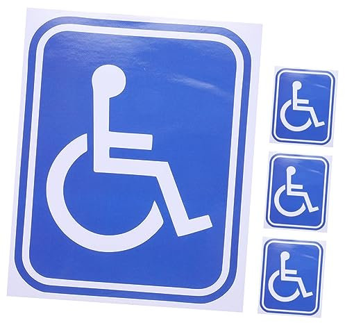 STOBOK 4stücke Rollstuhlsymbol Aufkleber Für Behinderte Rollstuhlschild Für Behinderte Rollstuhlaufkleber Für Geeignet Für Toiletten Aufzüge Und Öffentliche Bereiche