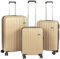 HANSEKOFFER Koffer Set 3 teilig · Reisekoffer mit Rollen · Hartschalenkoffer Set mit Zahlenschloss · Trolleys Handgepäck, Mittelgroß & Groß · Leicht · Beige