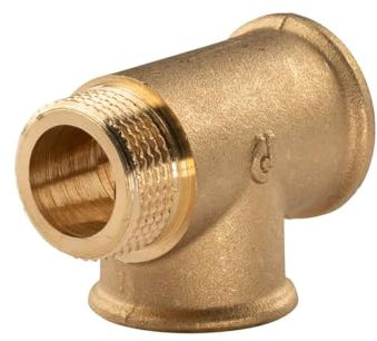 Messing Gewinde-Fitting T-Stück 3/4' IG - AG (DN20) - Schwere Ausführung