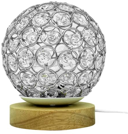 UKCOCO Tischlampe Aus Kristall Vase Füller Kugeln Lampe Tischlampe Aus Rattankugeln Rattan Geflochtene Lampe Romantische Kugellampe Aus Rattan Weinreben-sternlampe Led 3d Mondlicht