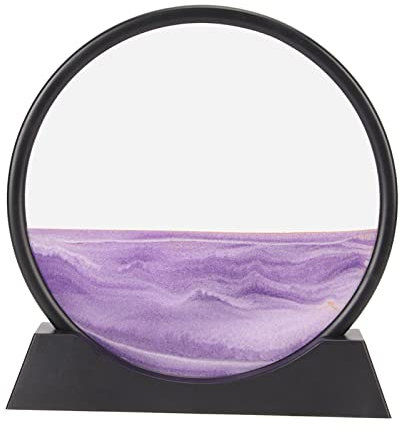Emoshayoga Peinture De Sable Qui Coule - 12 Pouces Ronde Peinture De Sable Qui Coule Décorations De Sablier Scène De Sable De Mer Profonde Décorations De Peinture De Sable Qui Coule(Violet)