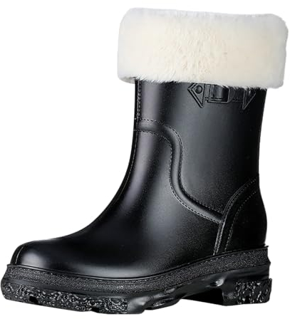Stivali Gomma Pioggia Donna Alti Imbottiti Stivali Pioggia Colorati da Lavoro Scarpe Impermeabili 38 Antiscivolo Stivaletti Pioggia Pianta Larga Antipioggia Stivali Acqua Invernali