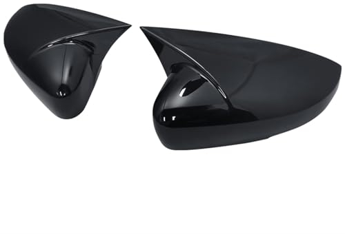 JONGYA Auto Spiegelkappen Carbon Für VW Polo Mk5 6R 6C 2009-2017,Zubehör Rückspiegel Außenspiegel Abdeckung Seite Shell Cap,Glossy Black