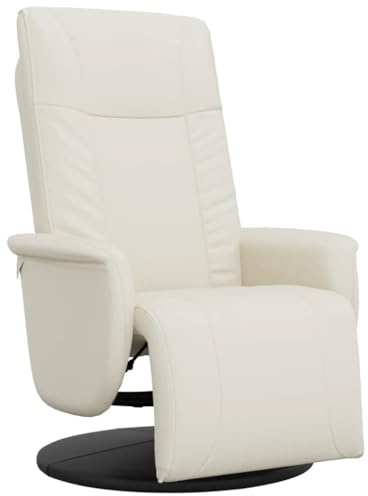vidaXL Relaxsessel mit Fußteil Creme Kunstleder