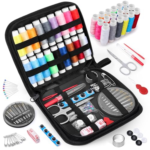 Coquimbo Sewing Kits Gifts for Mum Grandma, Mini Sewing Kit Travel with Needle and Thread Sewing Accessories for Home, Traveler, Adults, Beginner, Emergency, Birthday Gifts for Women Men Girls