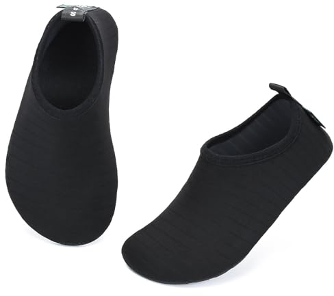 SAGUARO Badeschuhe Kinder Wasserschuhe Kleinkind Schwimmschuhe Strandschuhe Jungen Mädchen Aquaschuhe für Strand Schwimmbad, Tinte Schwarz, 30/31 EU