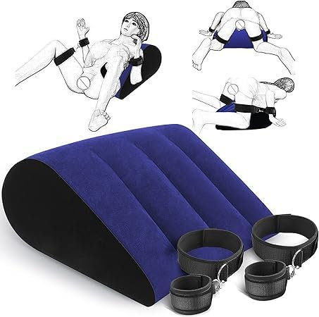 TOUGHAGE Aufblasbare Keilkissen & Handschellen Sexkissen Bettkeile Sexmöbel Erotische Rampen Sexspielzeug für Männer, Frauen & Paare