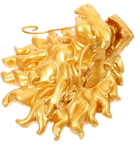 CIYODO Fontaine Murale à Tête De Dragon en Résine Dorée 13x15x8 Cm pour Décoration De Jardin Extérieur Sortie d'eau Puissante pour Fontaine Extérieure Murale Élément Décoratif