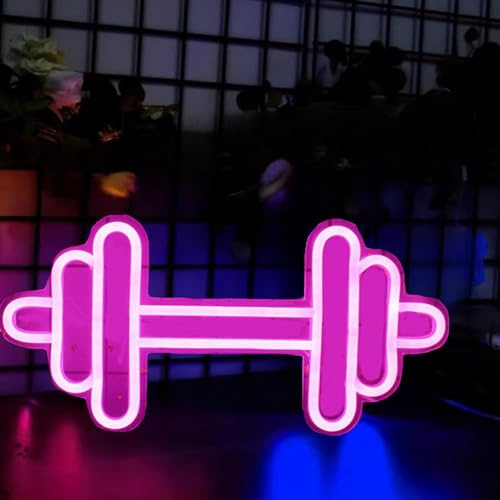 Insegna al Neon LED per Palestra - Luce Dimmerabile con Manubri per Decorazione Domestica e da Parete - Rosa