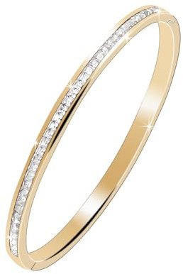 MILAKOO 4mm Bracelet en Acier Inoxydable Bracelets Dames Avec Carré Strass Or Bracelet Cadeaux pour Elle pour Maman/Amour (To My Mom)