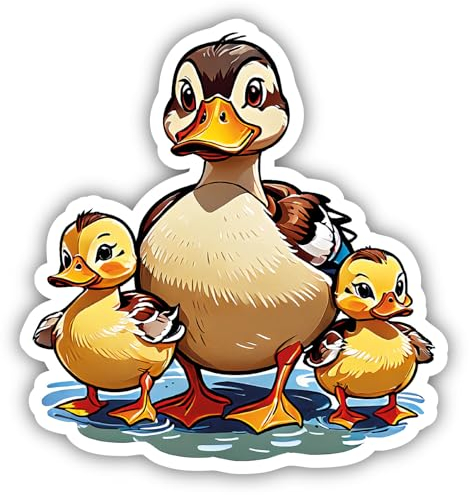 Samunshi® Süße Enten Aufkleber Wohnmobil Aufkleber für Motorrad Fahrrad Roller oder Camper Camping Wohnwagen Mountainbike Rennrad Comic Cartoon Tier Sticker 40cm Süße Enten