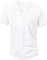 NITAGUT Men's Distressed Henley Shirts Vintage Short Sleeve T-Shirts Washed Cotton Casual V-Neck Button Tee Shirts,White,M
