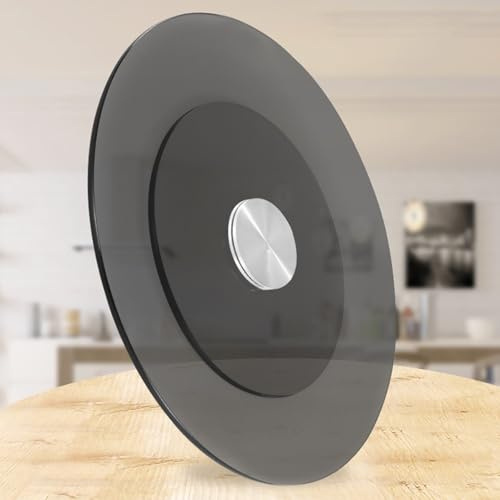 Tavolo Da Pranzo Giradischi In Vetro TemperatoRotazione A 360° Con Cuscinetti Interamente In Acciaio，Giradischi Con Base In Lega Di Alluminio(70 cm/28 in)