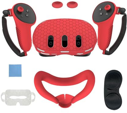 CENPEK Custodia in Silicone VR da 12 Pezzi, Set di coperture in Silicone Coperture per Controller, Copertura per Il Viso, Copertura per Guscio VR per Meta-Quest 3/Oculus