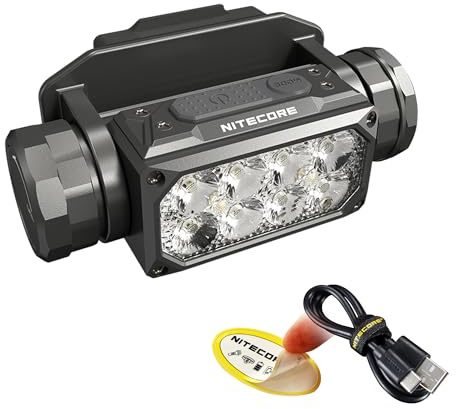 Nitecore HC65M UHE 2000 Lumen Tactical Helmet Light Headlamp, NVG Mountable USB-C Rechargeable with Red and White Lights