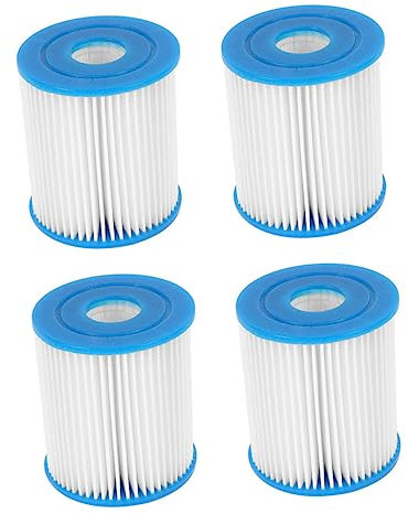 PHENOFICE 4pièces Filtre De Remplacement pour Pompe à Eau De Piscine De Compatible Plupart des Piscines Privées Nettoyage Facile Et Réutilisable Dimensions