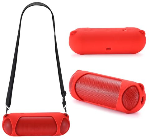 Yaowanguan Custodia in Silicone per Beats Pill Altoparlante Bluetooth wireless(2024),Pill 2024 Manicotto da Viaggio Portatile Borsa di Trasporto con Tracolla(Rosso)