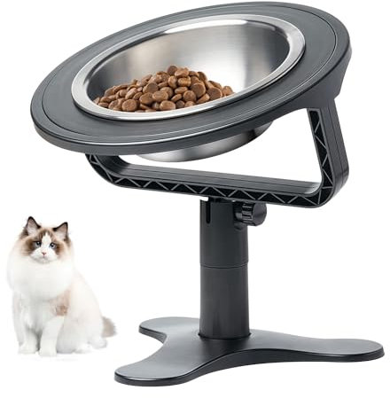 SPORWAY Gamelle surélevée pour chien : station d'alimentation pour chien, gamelle surélevée à 3 hauteurs, station d'alimentation avec gamelle en acier inoxydable de 350 ml, pour chiens et chats de