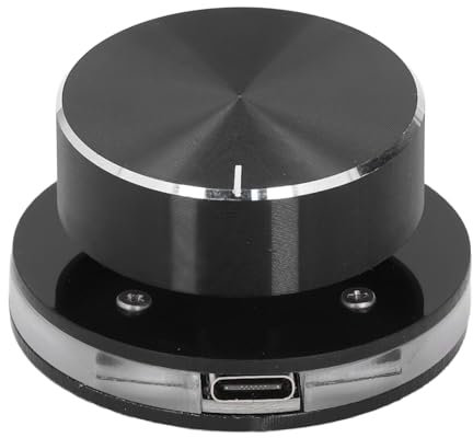 USB Volume Control Knob for Android System PC Multimedia Type C External Media Adjustment Controller with RGB Light
