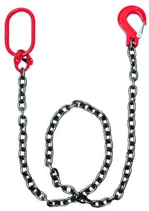 Kivomot G80 Lifting Chain Sling - 6600Lb Capacity, 6FT Length, 3/8 Chain Diameter, Automatic Welded, Heat Treated, High Strength Alloy Steel with Painted Hook & Safety Factor 6:1