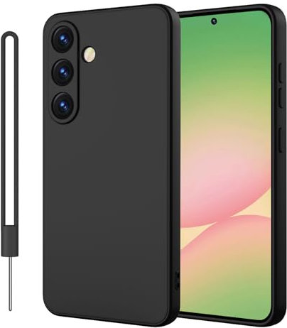 ORDA für Samsung Galaxy A56 Hülle Silikon Case,Kameraschutz und Bildschirmschutz ,Schutzhülle Handyhülle für Samsung Galaxy A56 5G Dünn Stoßfest mit Lanyard Schwarz