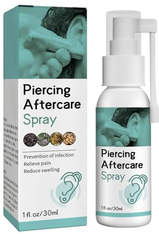 -Piercing-Spray, Anti-Blockier-Reinigungsflüssigkeit Aftercare Cleaner Liquid Piercing Spray Reinigt, Desinfiziert & Beruhigt Saline Solution Zur Pflege
