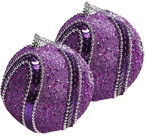 ROMISBABA 2 Stück Weihnachtskugeln Ornamente Weihnachts-hüpfburgen Weihnachtskugelverzierungen Weihnachtliche Türdekorationen Weihnachtsdekoration Weihnachtsschmuck Sprengen Violett Schaum