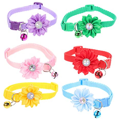 SEWOART 6 Stück Dekorative Katzenhalsketten Mit Glöckchen Stilvolle Haustierhalsbänder Für Kleine Tiere