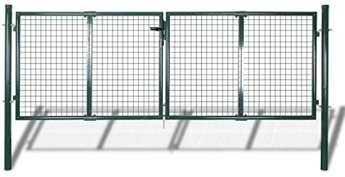 Juego de 2 puertas de jardín para exteriores, madera impregnada, 300 x 120 cm, barrera de seguridad duradera para patio, entrada, valla decorativa