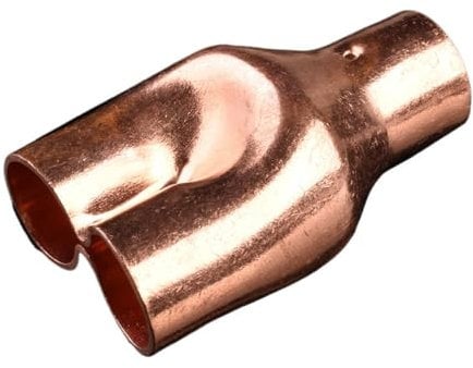 6,35–54 mm Innendurchmesser, Rohrschweißmuffe, Endzufuhr, Reduzierung, Y-förmig, 3-Wege-Verteiler, Kupferrohrverschraubung, Klimaanlage(42x25.4x25.4mm)