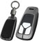 KUNIO Coque de clé de voiture compatible avec Audi A4 B9 A5 A6L A6 S4 S5 S7 8W Q7 4M Q5 TT TTS RS Quattro S-line Porte-clés en métal 3 boutons Noir