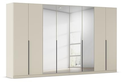 Rauch Möbel Alabama, Kleiderschrank, Farbe Beige, Breite 360 cm | Schrank, 8-türig, Spiegel, 3 Schubladen, Zubehör Premium, für Schlafzimmer, Kinderzimmer, Ankleidezimmer, Garderobe, Flur